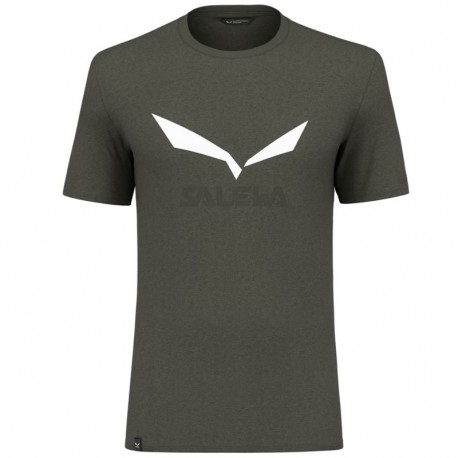 Tricou SALEWA Solidlogo Dry M T-Shirt dark olive melange
