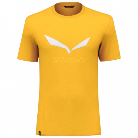 Tricou SALEWA Solidlogo Dry M T-Shirt yellow gold melange